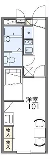レオパレスアベニール【101号室】の間取り