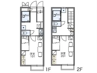 レオパレスペイサージュ【203号室】の間取り