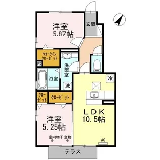 モンターニュサンク・中島【1階】の間取り