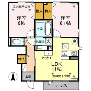 YAHATA HOUSE UME【1階】の間取り