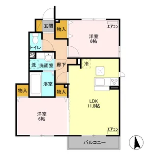 マル・クレール【1階】の間取り