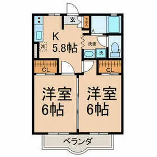 カーサ・ボニータ【1階】の間取り