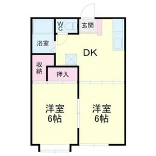 レイクコーポB【101号室】の間取り