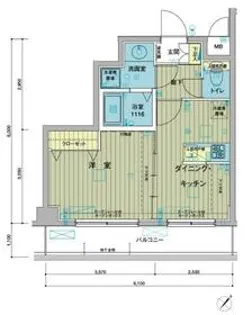 メインステージときわ台Ⅱ【604号室】の間取り