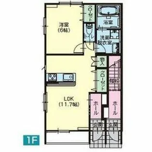 ウィンディタウン貝島Ⅱ【1階】の間取り