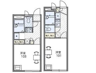 レオパレスアネシス【201号室】の間取り