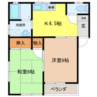 若林コーポ【201号室】の間取り