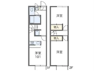 レオパレス見社【101号室】の間取り