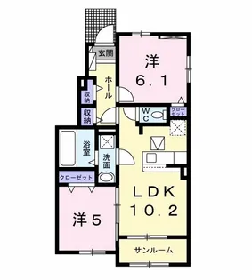 スペラーレ ヒルズD【1階】の間取り
