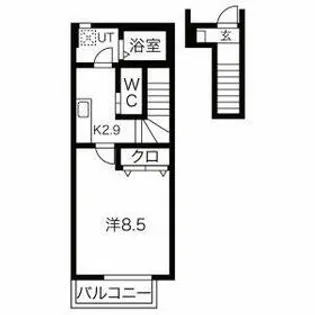 ユニベール【205号室】の間取り