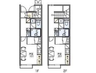 レオパレスグランメール【201号室】の間取り