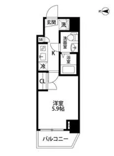 FROMA MONZENNAKACHO RIVER SIDE【6階】の間取り