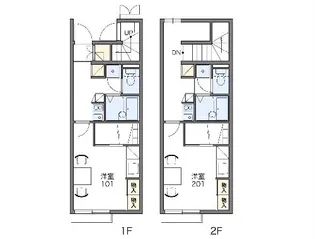 レオパレスかわごえ 参【214号室】の間取り