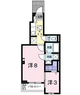 ジュジュヴェ【1階】の間取り