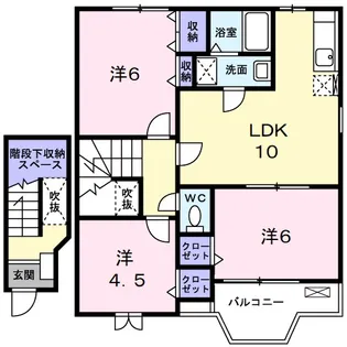 ラフレシールB【2階】の間取り