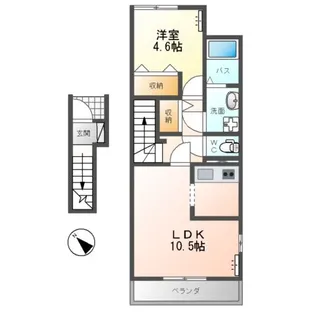 T−Flat A(ティーフラットエー)【2階】の間取り
