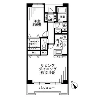 ベルウッド一之江【1階】の間取り