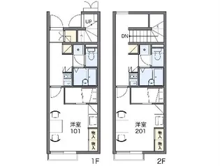 レオパレス永田【103号室】の間取り