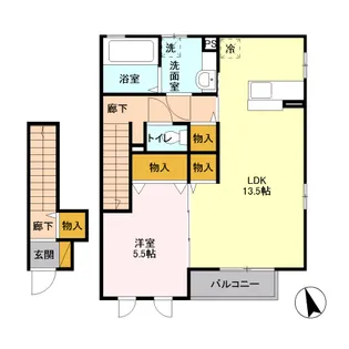 ラフィネ・ヴァン・ソレイユ C【2階】の間取り