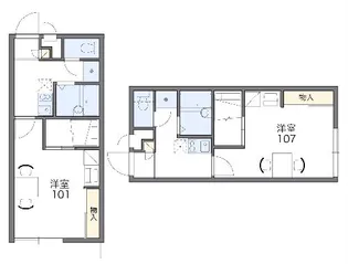 レオパレス永田【2階】の間取り