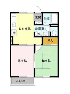 パークサイドハイツ Ⅰ・Ⅱ【II-202号室】の間取り