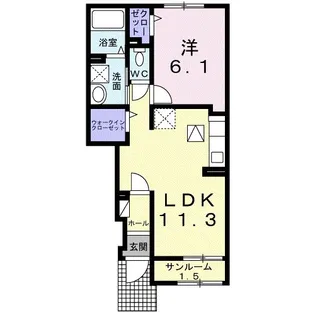 カーサカメリアⅩⅡ【1階】の間取り