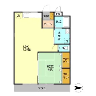 ハマノハイツ【1階】の間取り
