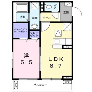 アンソレイエ町屋【1階】の間取り