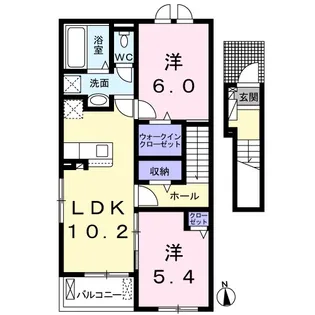 クロシェット K【2階】の間取り