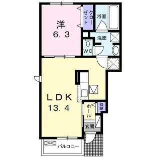 グリーンハウスEⅠ【1階】の間取り