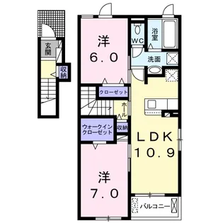 アルコバレーノ【2階】の間取り