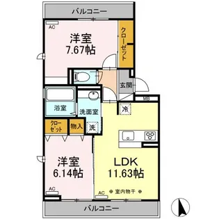 マリポーサ/マリキータ マリポーサ・ブランカ【3階】の間取り