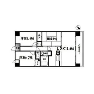 ボヌール千里中央弐番館【3階】の間取り