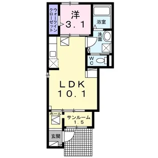アンソレイユ【1階】の間取り