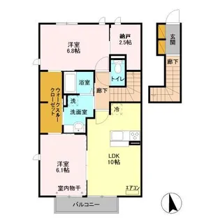 グランビュー【2階】の間取り