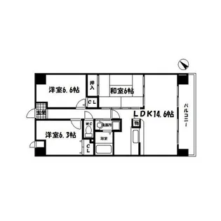 ボヌール千里中央弐番館【3階】の間取り