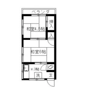 常盤荘【203号室】の間取り