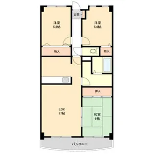 グランプラス西島【5階】の間取り