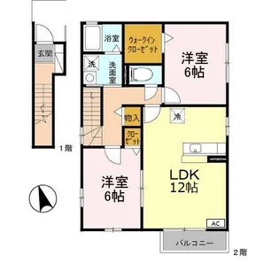 ボヌールM3【2階】の間取り