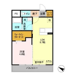 メルベイユクレイドル【2階】の間取り