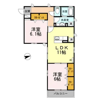 VILLA DEL SOLⅡ【2階】の間取り