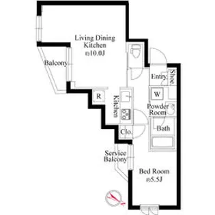 ハーモニーレジデンス新宿余丁町ザ ガーデン【2階】の間取り