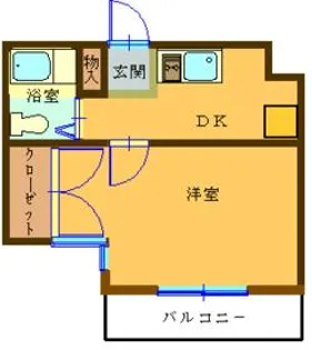 コナビック東伊場【1B号室】の間取り