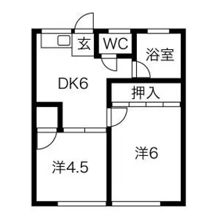 オークラパークマンション【3B号室】の間取り
