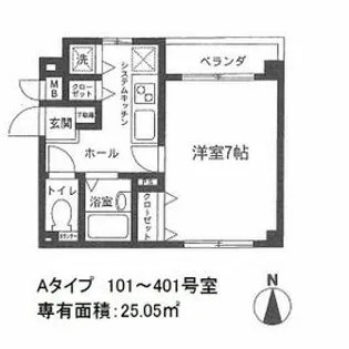 メリディアン八王子Ⅱ【4階】の間取り