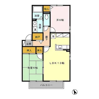 ル・アンソレイエ【2階】の間取り