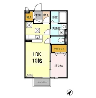 ポートサイド カクサン【1階】の間取り