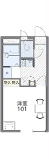 レオパレスTAKAKI【106号室】の間取り