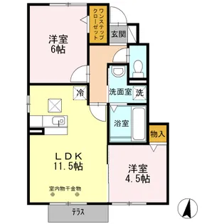 プルミエ B【105号室】の間取り