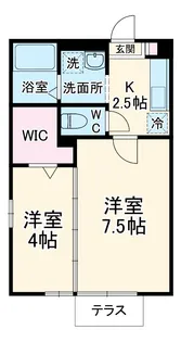 サニーフラット【1階】の間取り